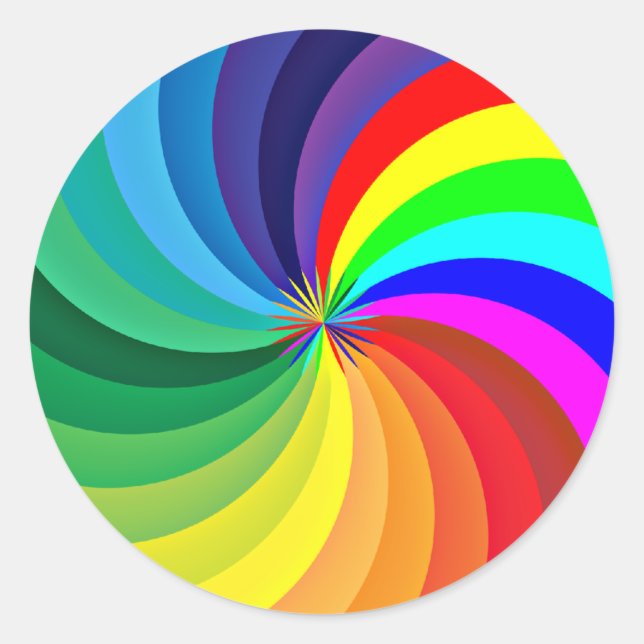 Rainbow Coloured Mandala-46556 Classic Round Sticker (Front)
