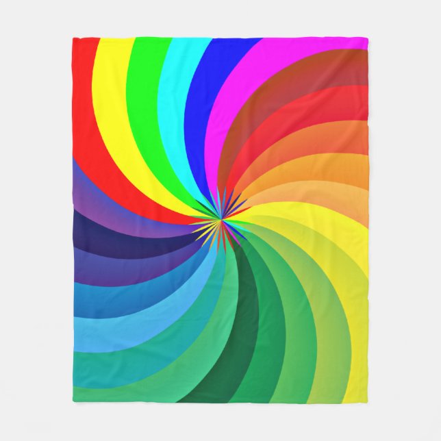 Rainbow Coloured Mandala-46556 Fleece Blanket (Front)
