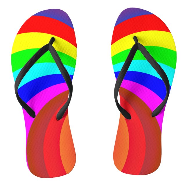 Rainbow Coloured Mandala-46556 Flip Flops (Footbed)