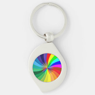 Rainbow Coloured Mandala-46556 Keychain