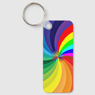 Rainbow Coloured Mandala-46556 Keychain