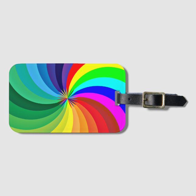 Rainbow Coloured Mandala-46556 Luggage Tag (Front Horizontal)