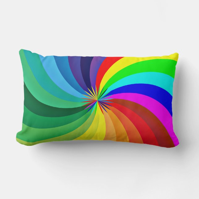 Rainbow Coloured Mandala-46556 Lumbar Pillow (Front)