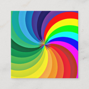 Rainbow Coloured Mandala-46556 Square Business Card