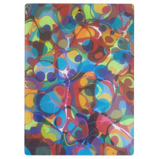 Rainbow coloured modern marbling Party pattern Clipboard
