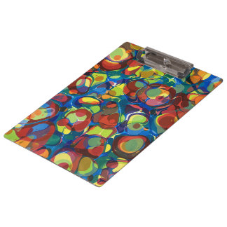 Rainbow coloured modern marbling Party pattern Clipboard