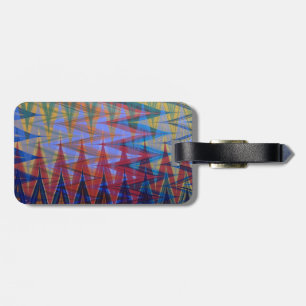 Rainbow coloured Modern Marbling Swoon pattern Luggage Tag