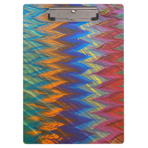 Rainbow coloured modern marbling Vertigo pattern Clipboard