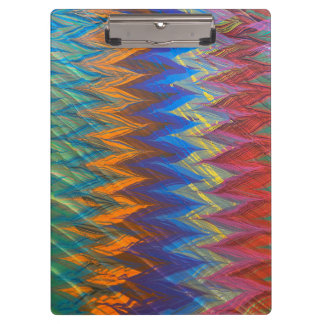 Rainbow coloured modern marbling Vertigo pattern Clipboard