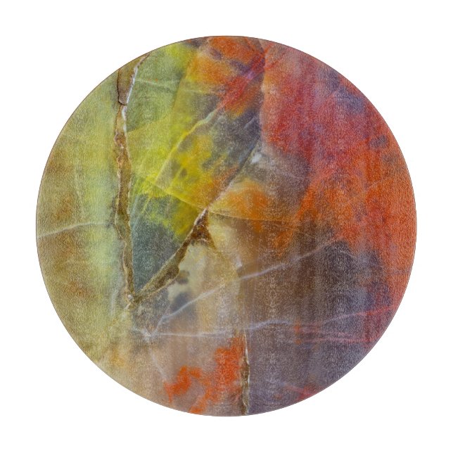Rainbow Coloured Petrified Wood Cutting Board (Front)