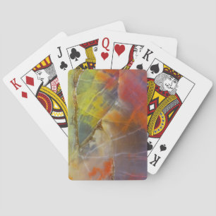 Rainbow Coloured Petrified Wood Playing Cards