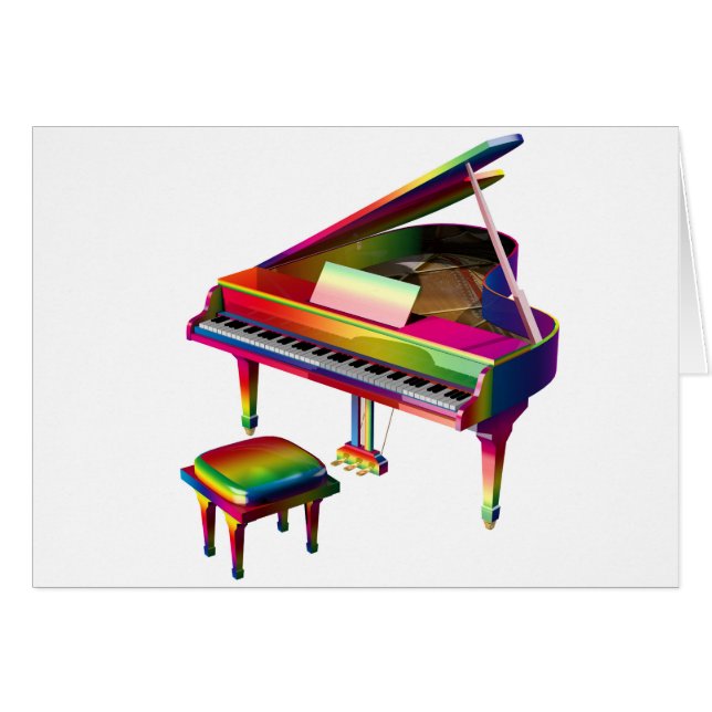 Rainbow Coloured Piano (Front Horizontal)