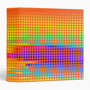 Rainbow Coloured Polka Dots Over Yellow Background Binder