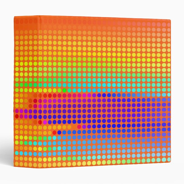 Rainbow Coloured Polka Dots Over Yellow Background Binder (Front/Spine)