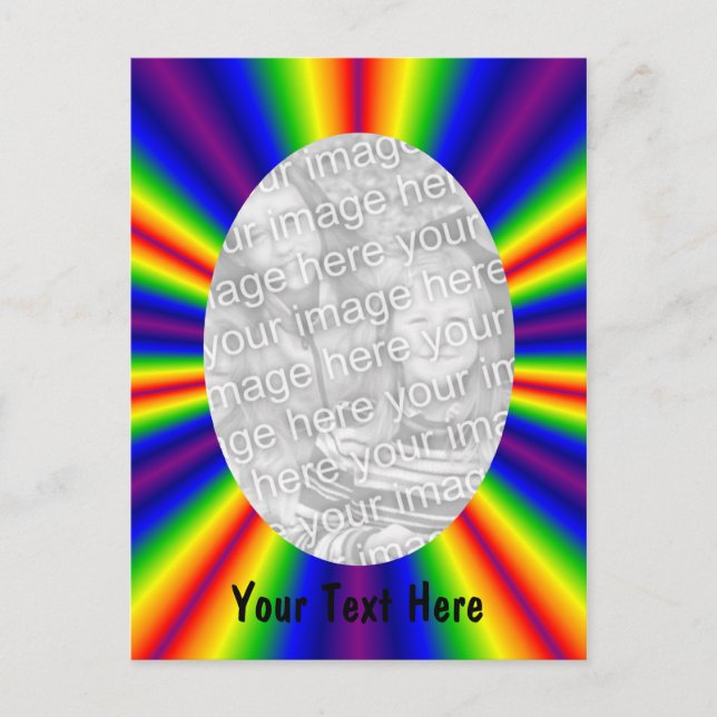 Rainbow Coloured Rays Photo Postcard (Front)