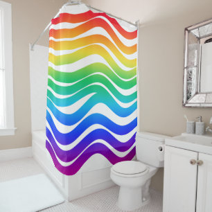 Rainbow coloured thick wavy lines