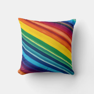 rainbow-coloured Throw Pillow