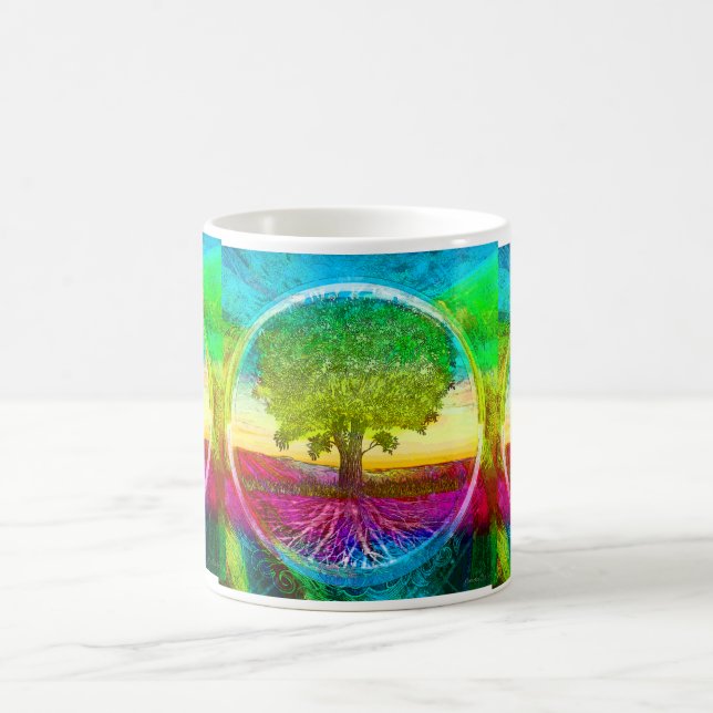 Rainbow Coloured Tree of Life Coffee Mug (Center)