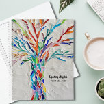 Rainbow Coloured Tree of Life Planner<br><div class="desc">This unique Planner is decorated with a rainbow coloured Tree of Life mosaic on a pale grey background.
The original design was made using tiny pieces of brightly coloured glass.
Customize it with your name and year.
Original mosaic © Michele Davies.</div>