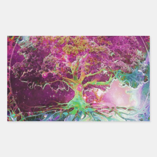 Rainbow Coloured Tree of Life Sticker (Front)