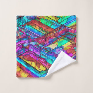 Rainbow Coloured Wash Cloth