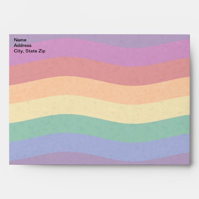 Rainbow Coloured Wavy Lines Envelopes (Front)