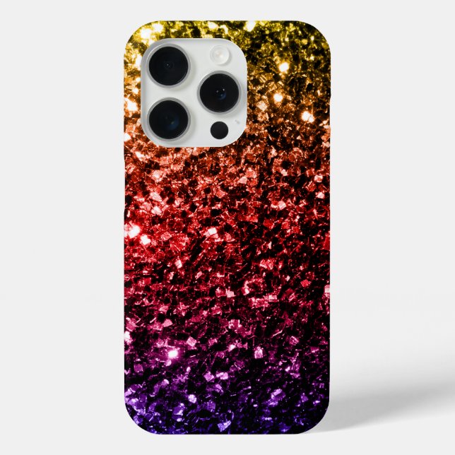 Rainbow colourful faux glitter sparkles bling  Case-Mate iPhone case (Back)
