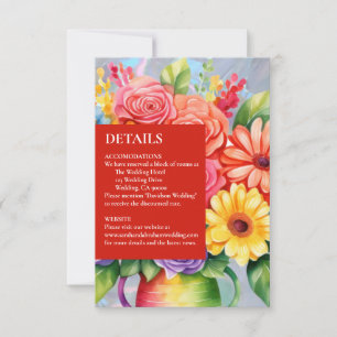 Rainbow Colourful Flowers Details Enclosure Cards