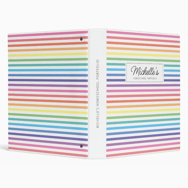 Rainbow Colourful Homeschool Portfolio Binder (Background)