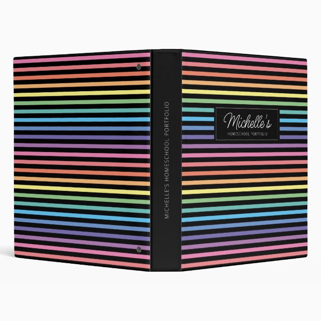 Rainbow Colourful Homeschool Portfolio Binder (Background)