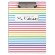 Rainbow Colourful Homeschool Teacher Clipboard