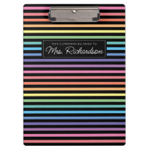 Rainbow Colourful Homeschool Teacher Clipboard