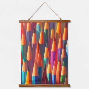 Rainbow Colourful Pencil Palette Watercolor Hanging Tapestry