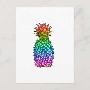 Rainbow Colourful Pineapple Postcard