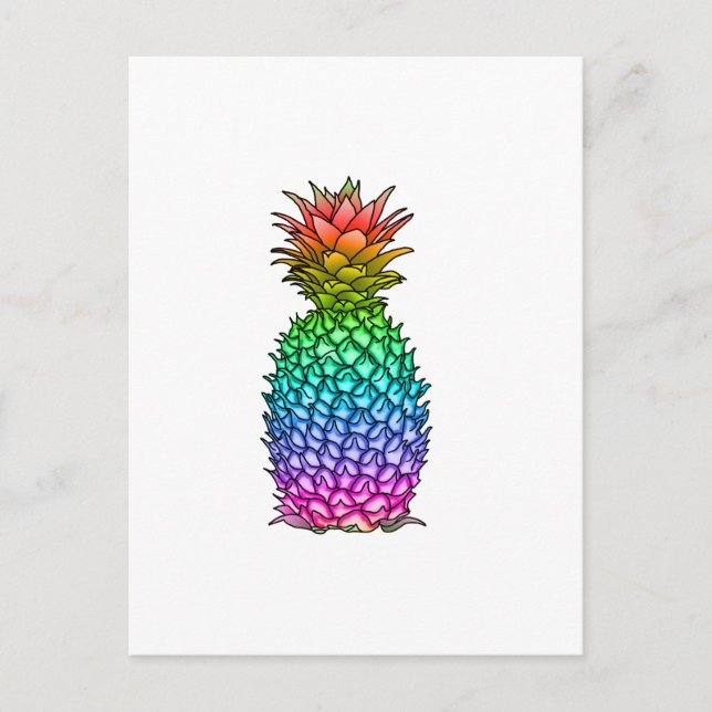 Rainbow Colourful Pineapple Postcard (Front)