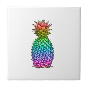Rainbow Colourful Pineapple Tile