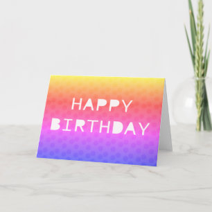 Rainbow Colourful Polka Dots Happy Birthday Card