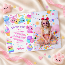 Rainbow Colourful Squishy Girl Birthday Photo