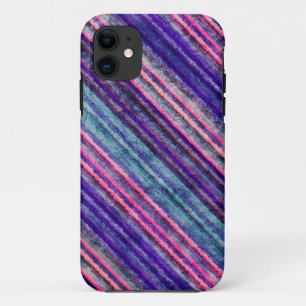 Rainbow Colourful Stripes Grunge Textures iPhone 11 Case