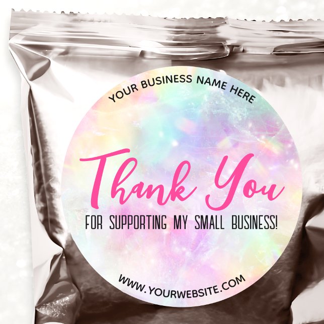 Rainbow Colourful Thank You Order Small Business Classic Round Sticker (Creator Uploaded)