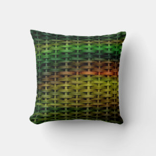 Rainbow colourful wicker graphic design throw pillow