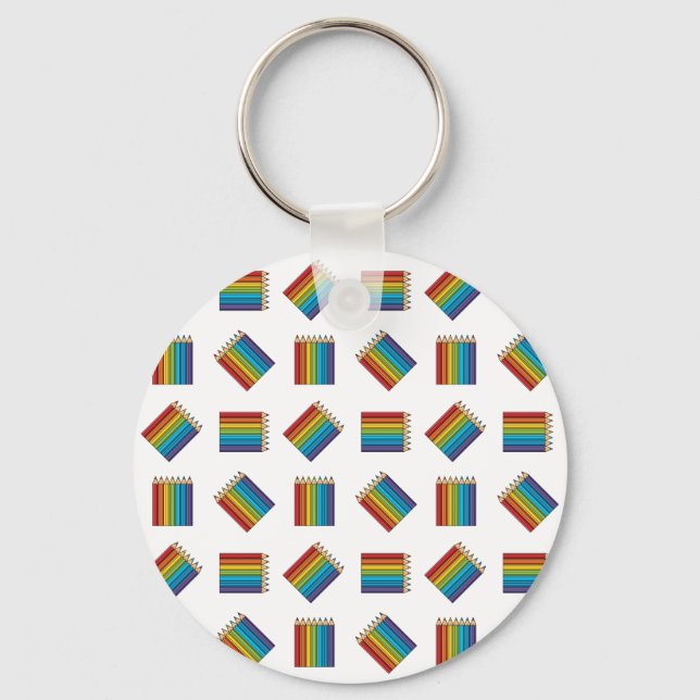 Rainbow Colouring Pencils Keychain (Front)