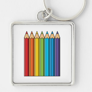Rainbow Colouring Pencils Keychain