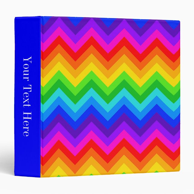 Rainbow Colours #2 Large Chevron ZigZag Pattern Binder (Front/Spine)