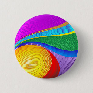Rainbow Colours Abstract Fantasy 2 Inch Round Button