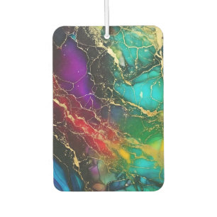 Rainbow Colours Alcohol Ink Painting Air Freshener