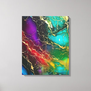Rainbow Colours Alcohol Ink Painting Canvas Print