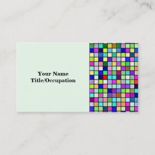 Rainbow Colours And Pastels Square Tiles Pattern Business Card