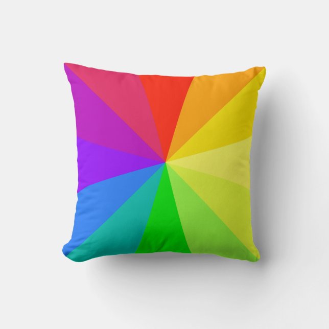 Rainbow Colours Art Throw Pillow (Front)