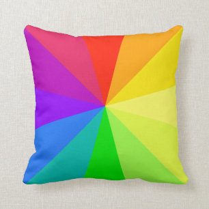 Rainbow Colours Art Throw Pillow